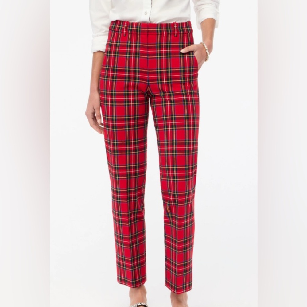 J. Crew Factory Red and Black Plaid Pajama Set